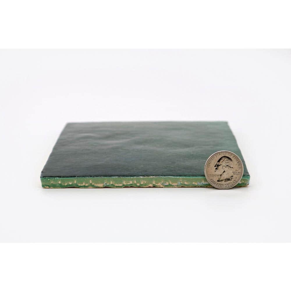 Bedrosians Cloe Square Gloss Ceramic Tile 5 x 5, Green (10.83 sq. ft./Case)
