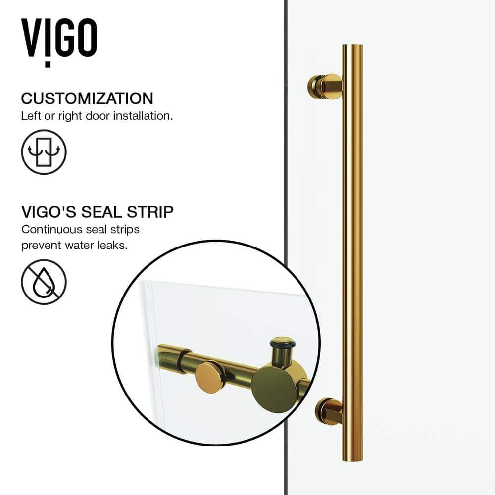 Elan 56-60" W x 74" H Sliding Frameless Shower Door with 3/8" Clear Glass