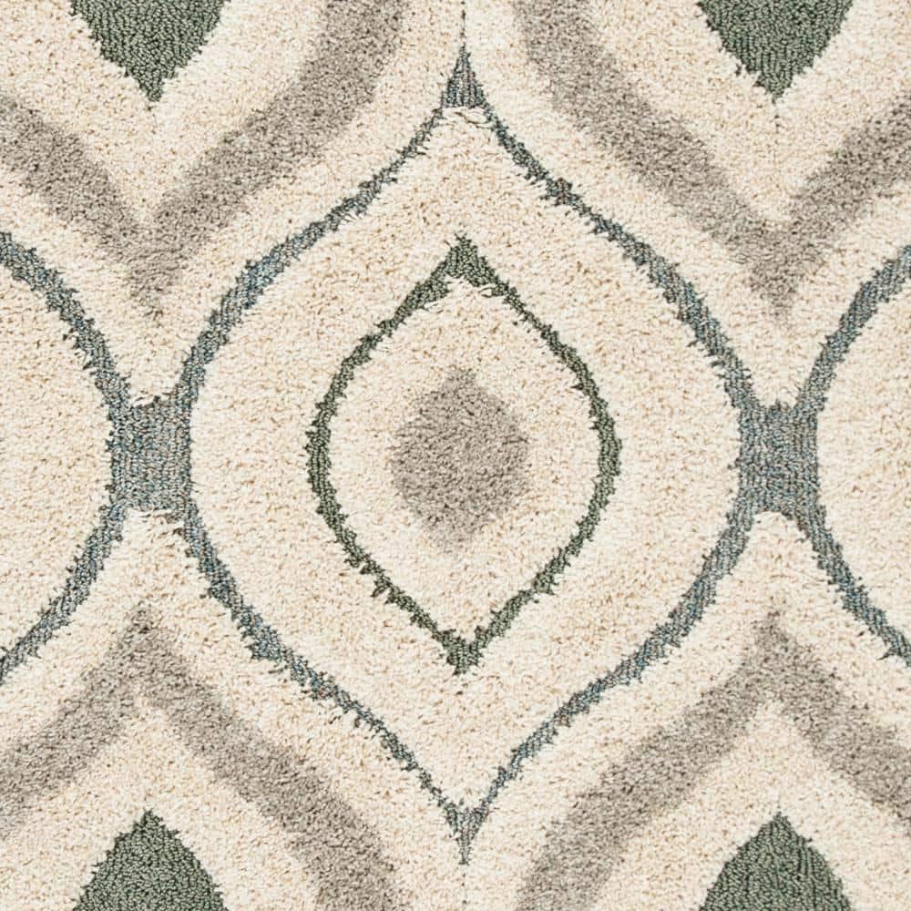Florida Shag SG461 Power Loomed Indoor Accent Rug - Cream/Light Blue - 4'x6' - Safavieh