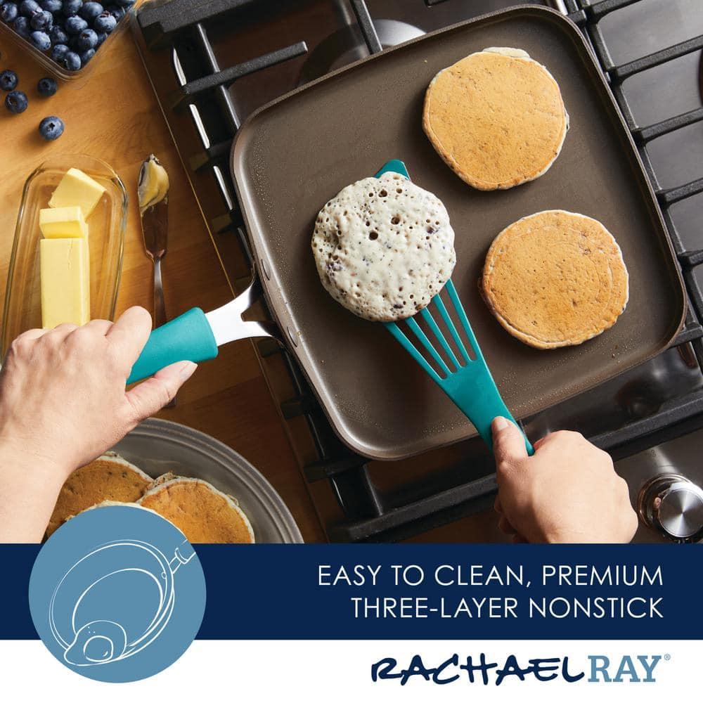 Rachael Ray Rachael Ray Cook + Create Aluminum Nonstick Square Stovetop Griddle Pan, 11-Inch