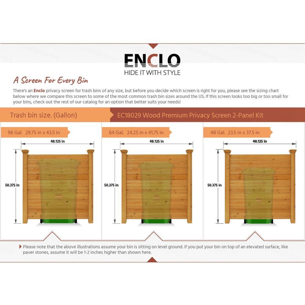 4ft H x 4ft W (2 Panels) No Dig Enclo Premium Wood Privacy Screen, Ideal Outdoor Privacy Wall, Pool Equipment Enclosure, Cedar Privacy Fence, Trash Can Enclosures, Air Conditioner Fence, EC18029