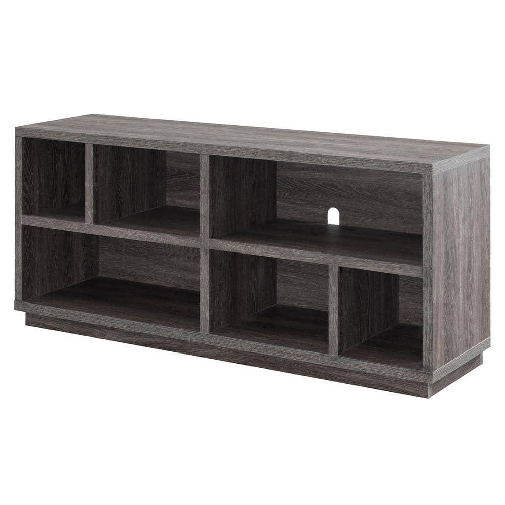 Evelyn&Zoe Bowman Rectangular TV Stand for TV's up to 65", Burnished Oak