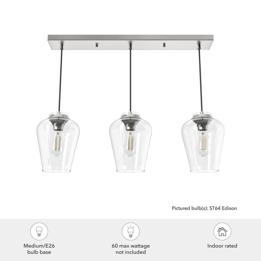Hunter Fan Company 19725 Vidria Cluster Pendant, Brushed Nickel