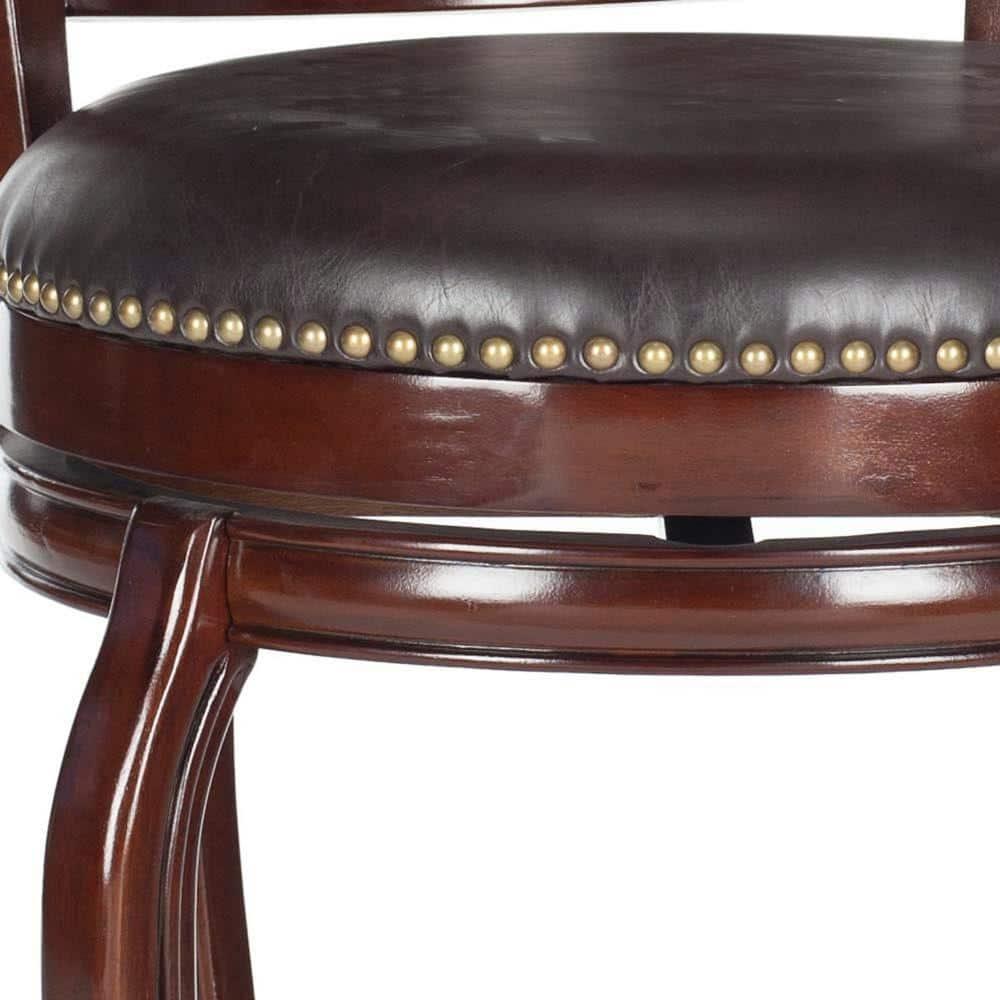 SAFAVIEH Pasquale Industrial Swivel Bar Stool with Footrest, Sierra/Brown