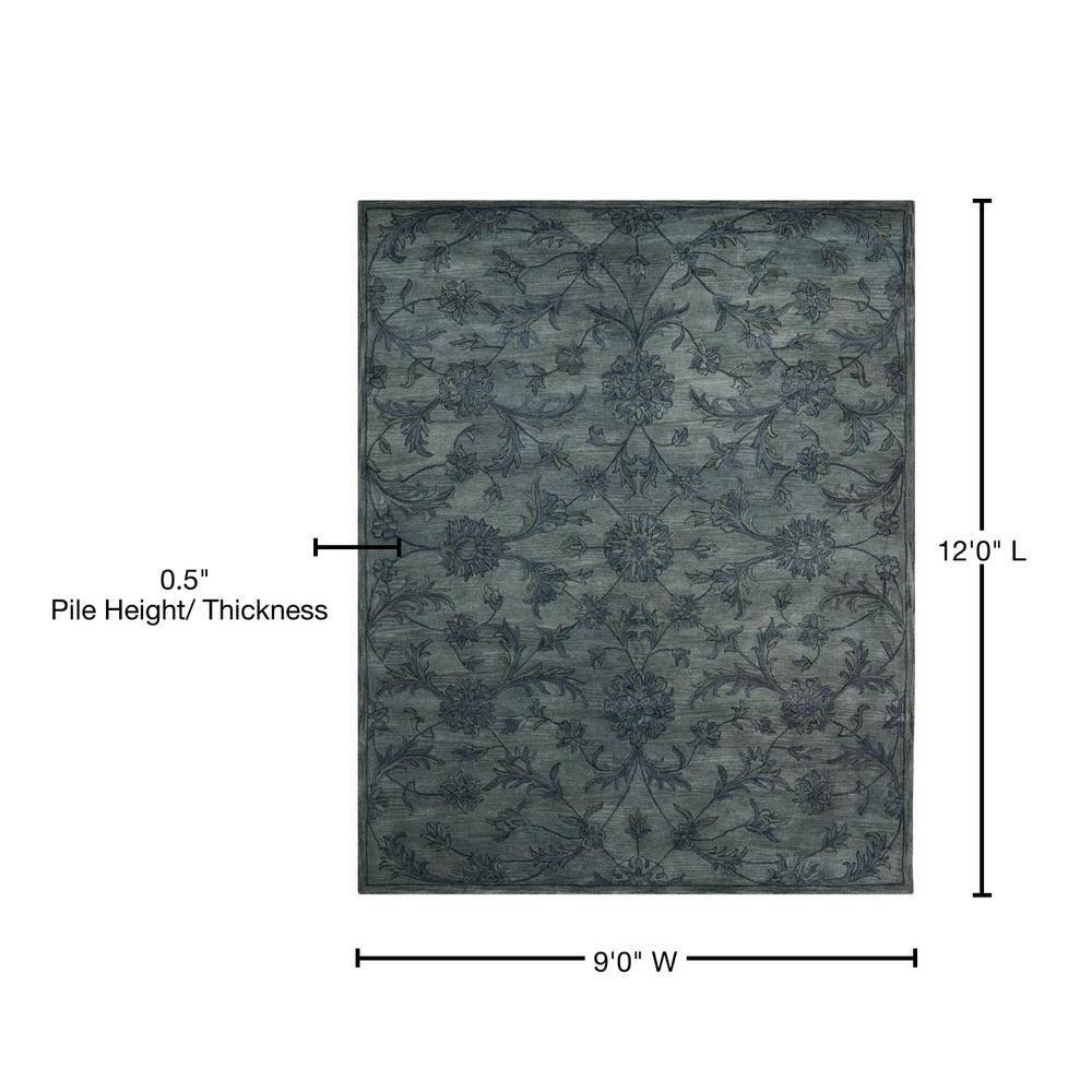 SAFAVIEH Antiquity May Floral Vines Wool Area Rug, Grey/Multi, 9' x 12'