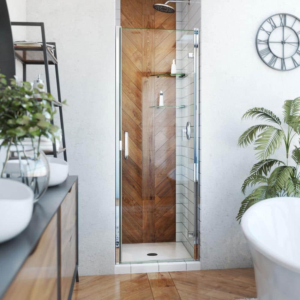 25" - 24" W x 72.62" H Pivot Semi-Frameless Shower Door