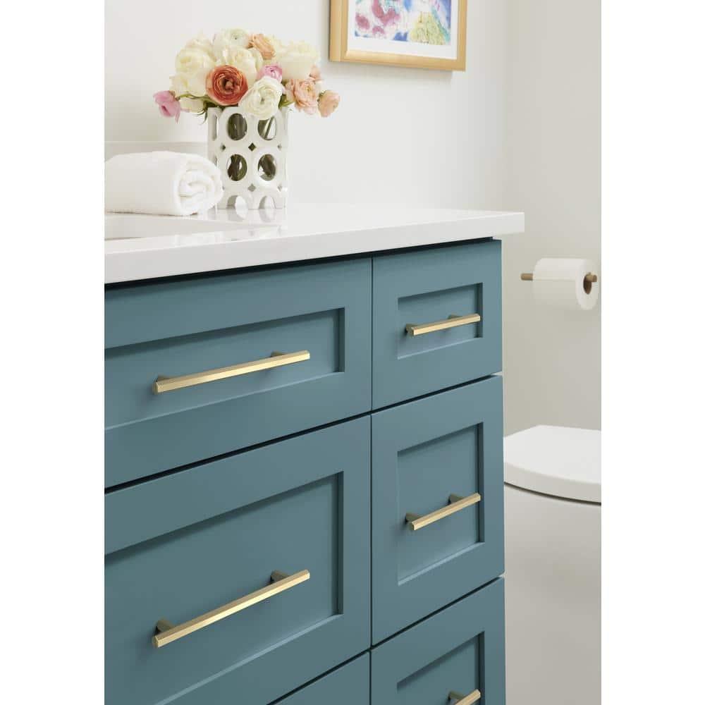 Amerock Caliber 3-3/4 inch (96mm) Center-to-Center Golden Champagne Cabinet Pull