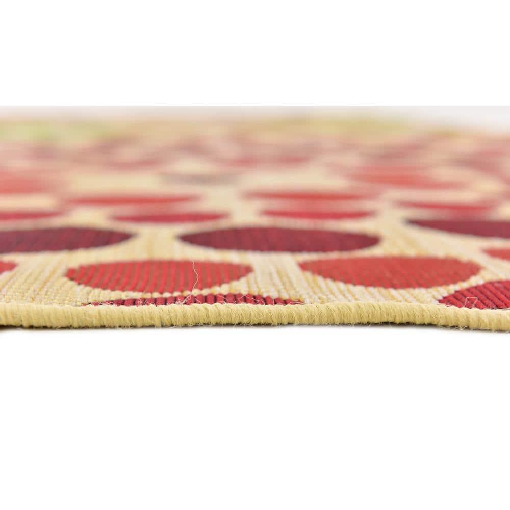 Unique Loom 8' 0 x 11' 4 Beige Outdoor Modern Spark Area Rug