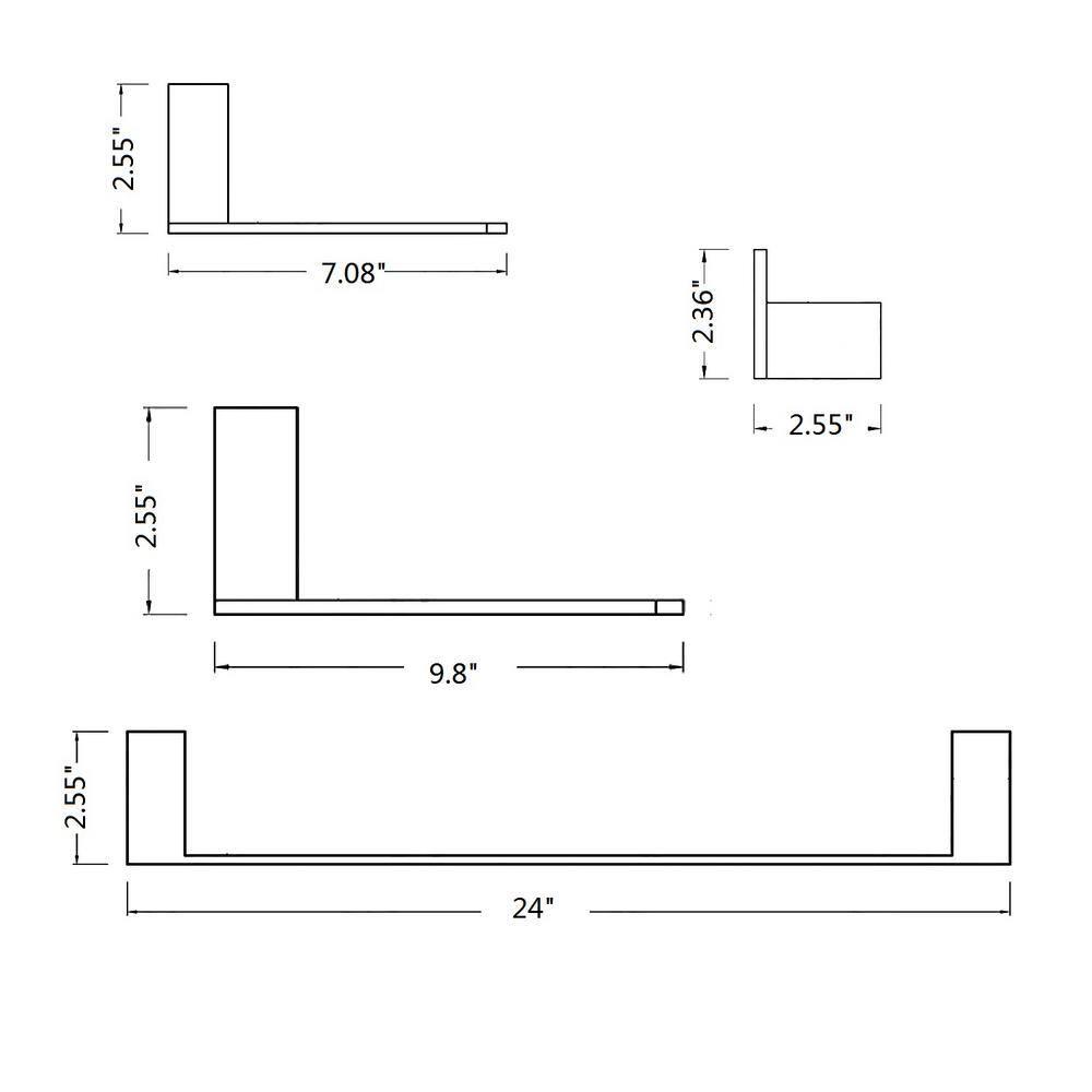 Matte Gray Stainless Steel 5-Piece Bathroom Hardware Set