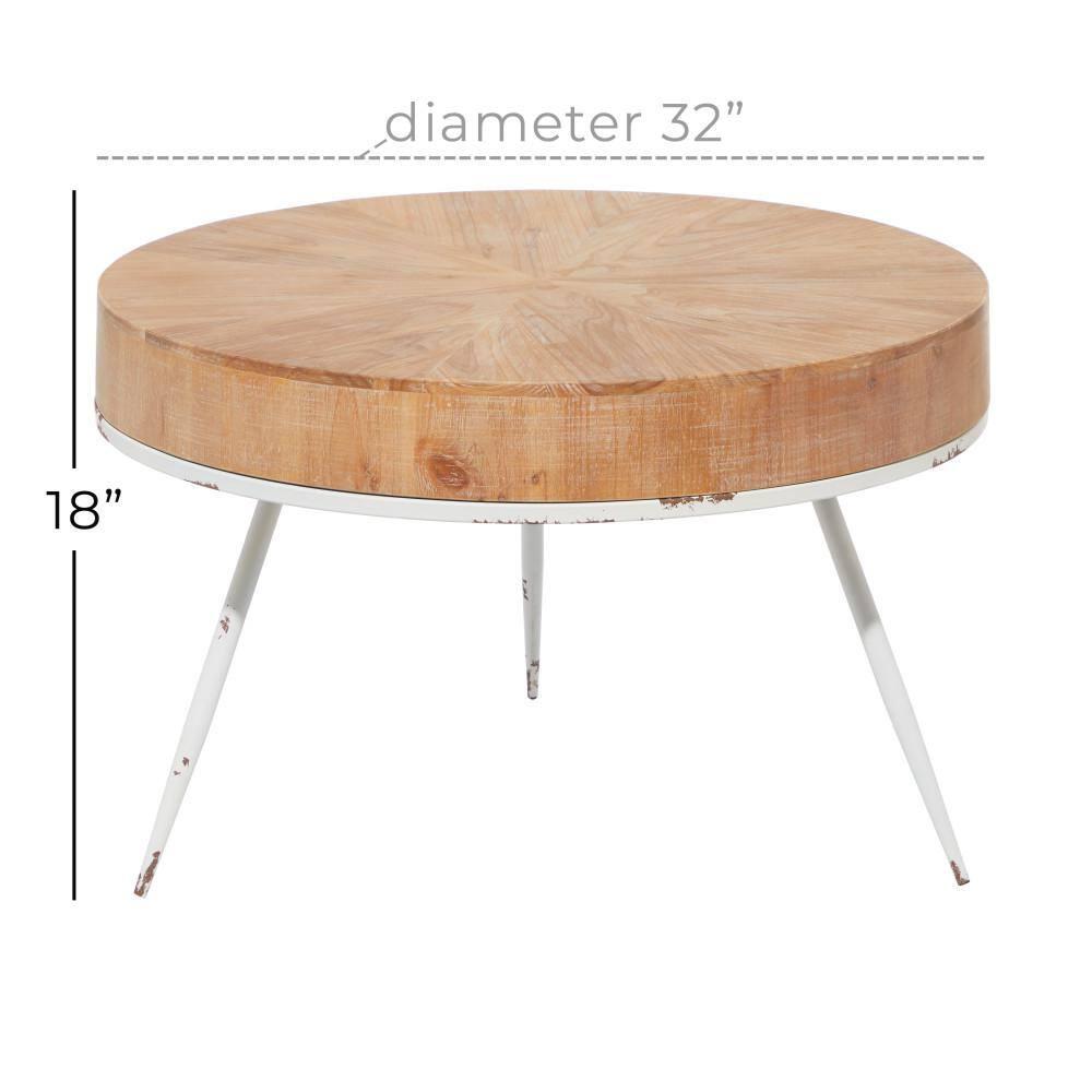 Modern Wood and Iron Coffee Table Natural Brown - Olivia & May