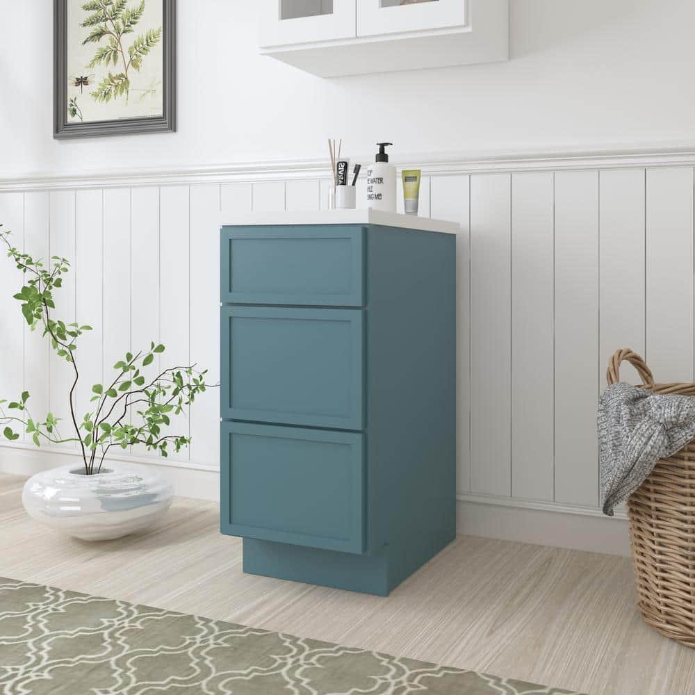 15" W Birch Plywood Freestanding Single Base 3 Drawers Storage Cabinet