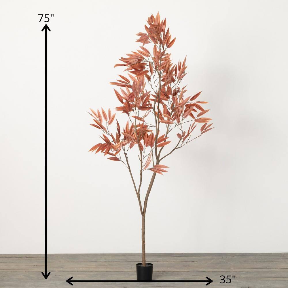 6'3"H Sullivans Colorful Mango Leaf Tree, Brown