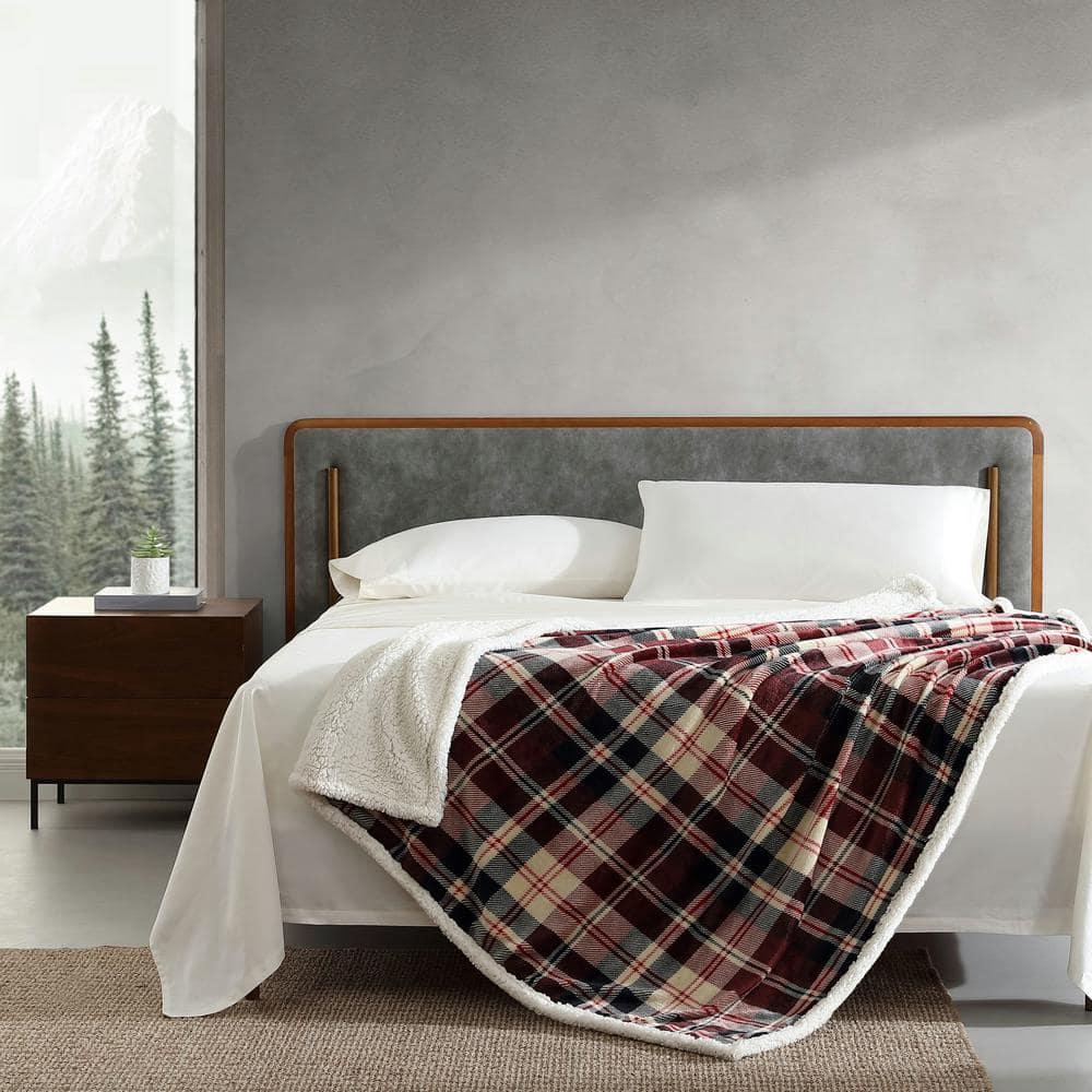 Eddie Bauer Printed Plush Fleece/Sherpa Throw Blankets