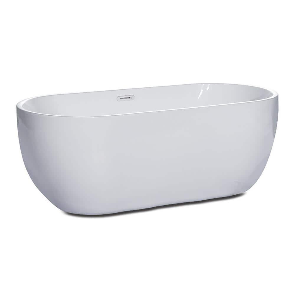 59'' x 28'' Freestanding Soaking Acrylic Bathtub