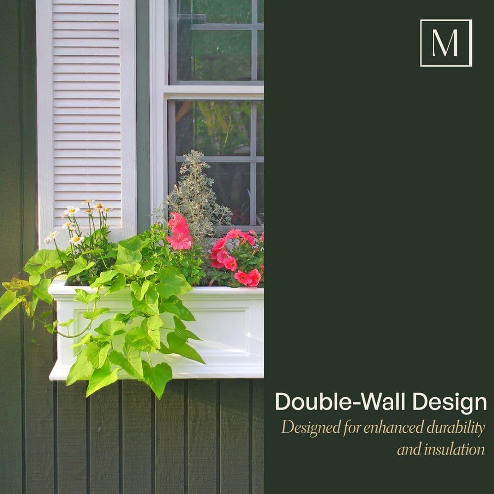 The Anastasiya Resin Window Box Planter with Water Reservoir