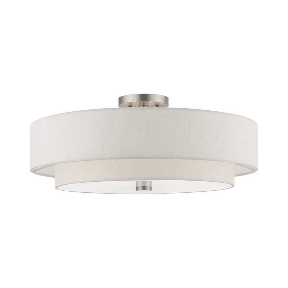 Livex Lighting Meridian 5 - Light Semi-Flush Mount in  Brushed Nickel