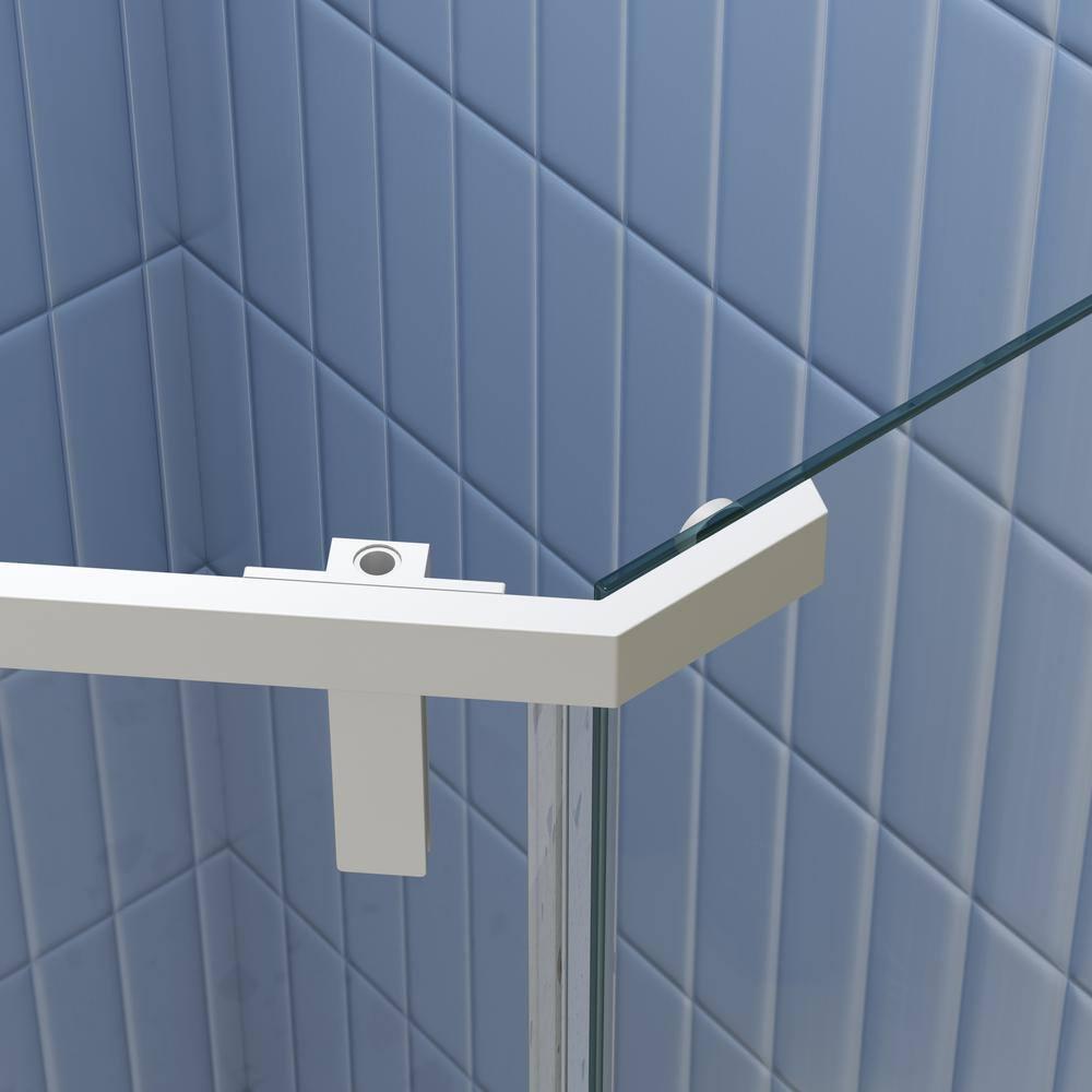 Matte White Semi-Frameless Neo-Angle Pivot Shower Enclosure
