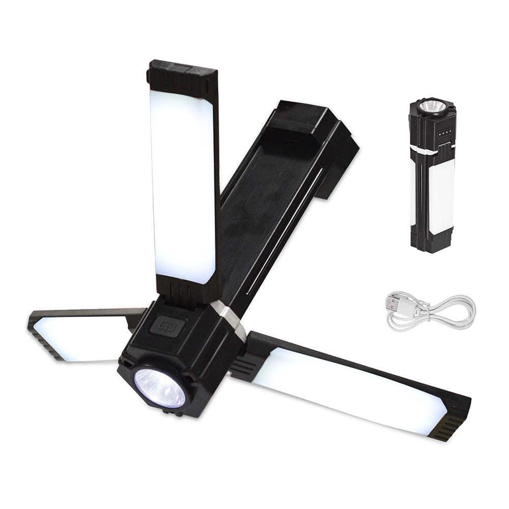 Black and White Collapsible LED Camping Lantern with USB Charger