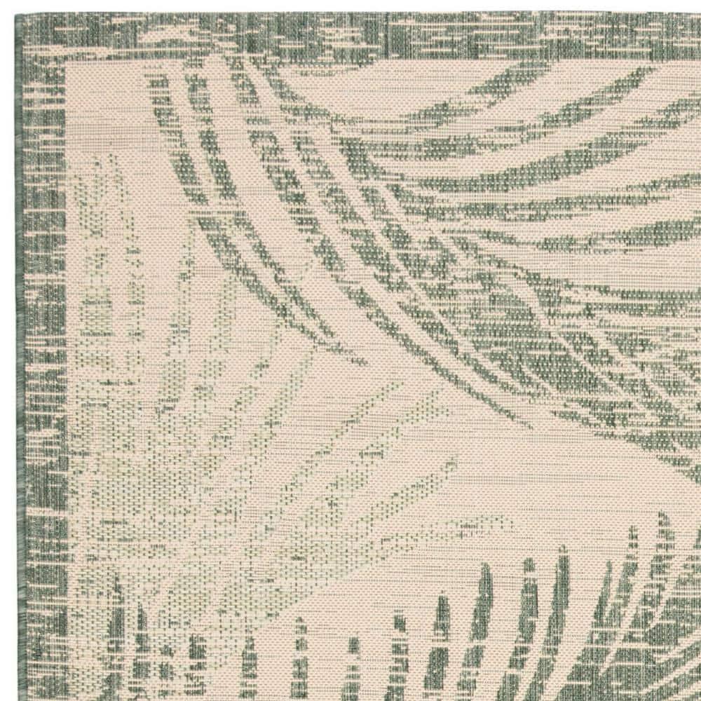 Courtyard CY7557 Power Loomed Indoor/Outdoor Area Rug - Beige/Green - 6'7"x6'7" - Safavieh.
