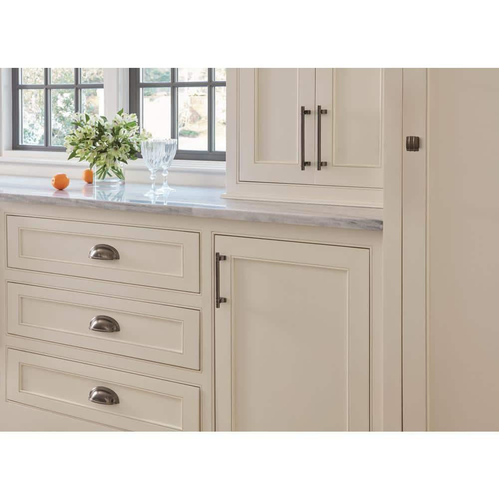 Amerock Davenport 5-1/16 inch (128mm) Center-to-Center Satin Nickel Cabinet Pull