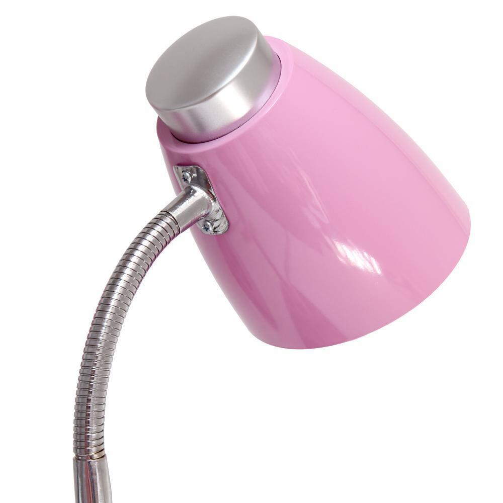 Creekwood Home 18.5" Pink Flexible Gooseneck Organizer Plastic Desk Lamp
