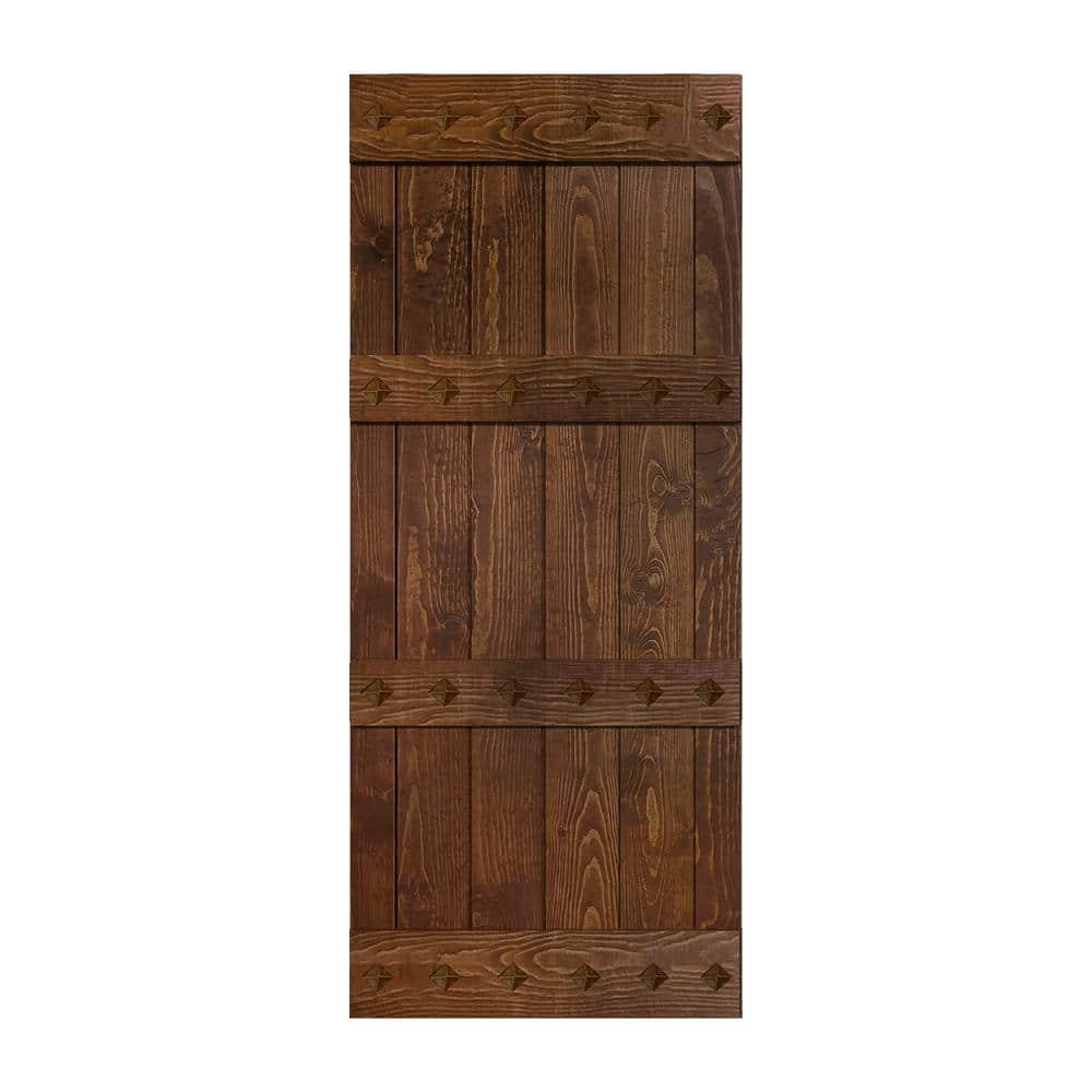 IsLife 84'' Solid Wood Paneled Matte without Installation Hardware Kit Barn Door