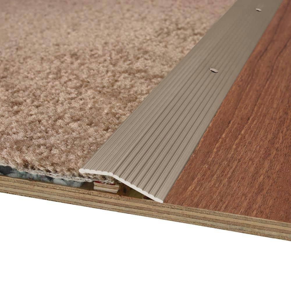 Pewter Fluted Aluminum Indoor Carpet Trim, 36-inch Length