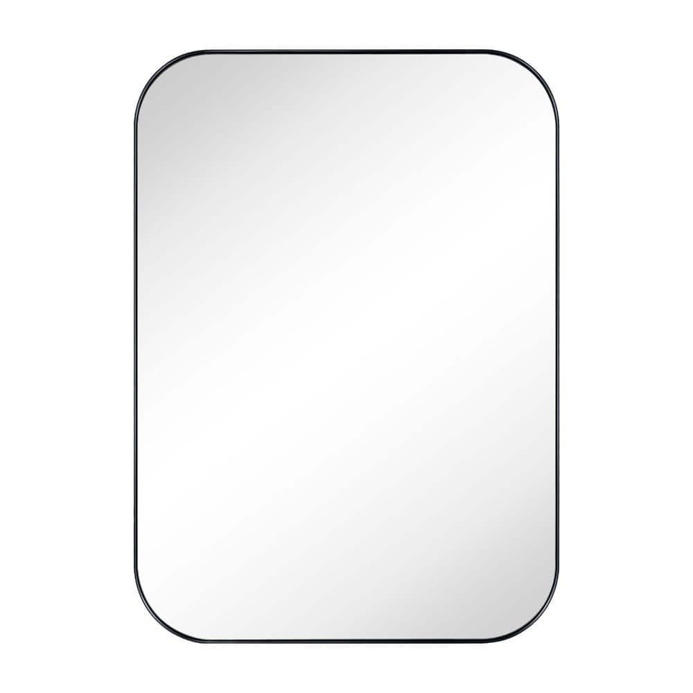 TEHOME Black Surface and Recessed Mount Rectangular Stainless Steel Metal Framed Bathroom Medicine Cabinet with Mirror, 22'' W x 30'' H