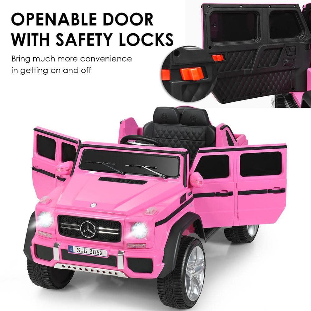 Costway Mercedes Benz 12V Electric Kids Ride On Car RC Remote Control W/Trunk Pink