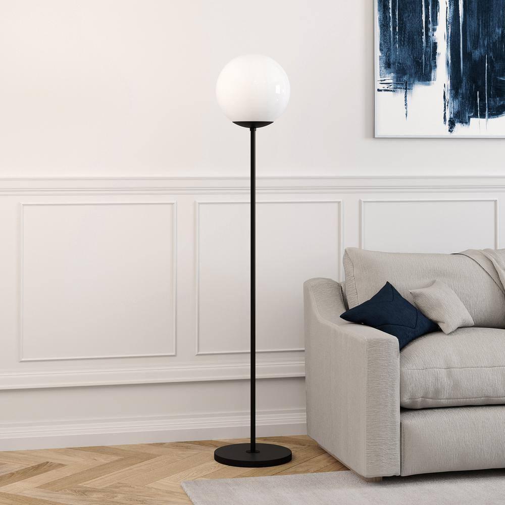 Evelyn&Zoe Contemporary Metal Globe & Stem Floor Lamp
