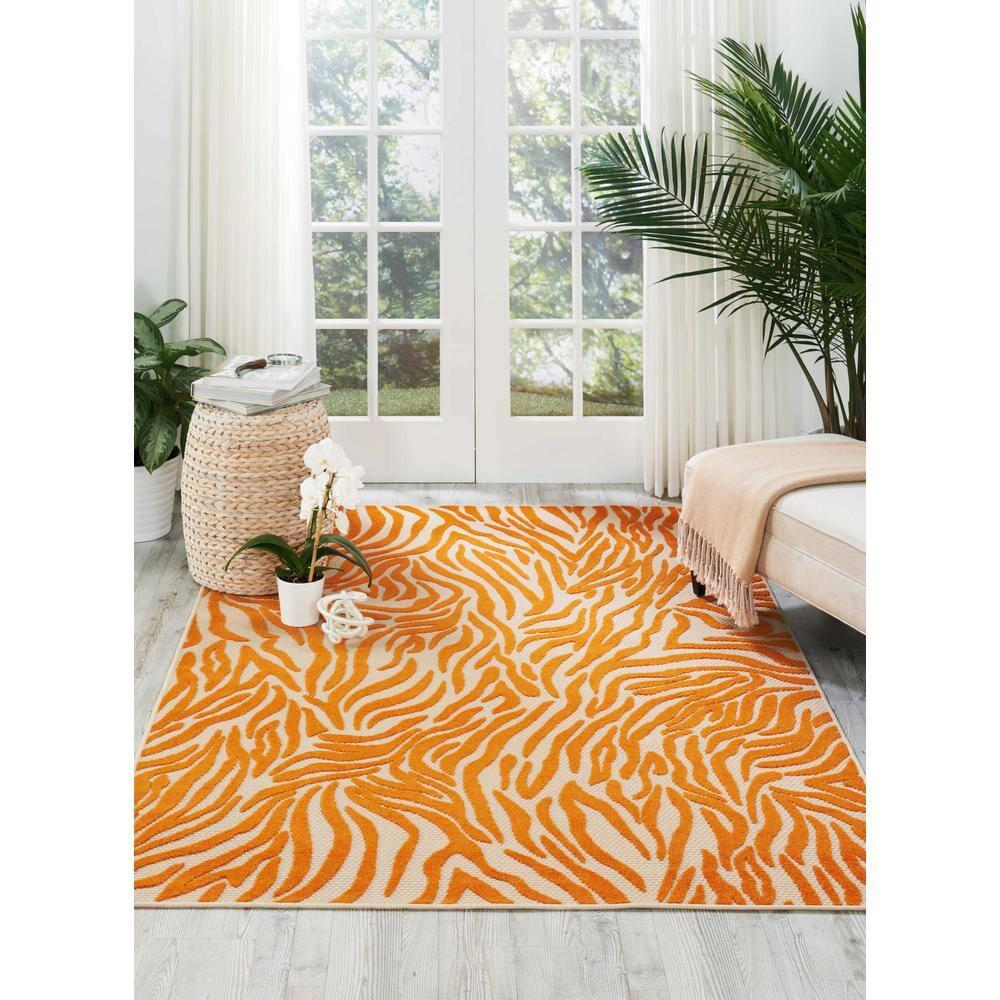 Nourison Aloha Vibrant Zebra Indoor/Outdoor Area Rug Orange 2'8" x 4'