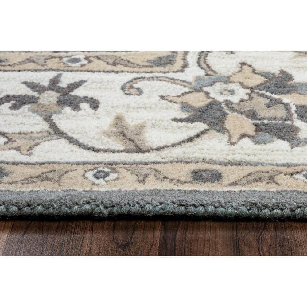 Liberty Grey Hand-Tufted Wool Rectangular Rug 5' x 8'