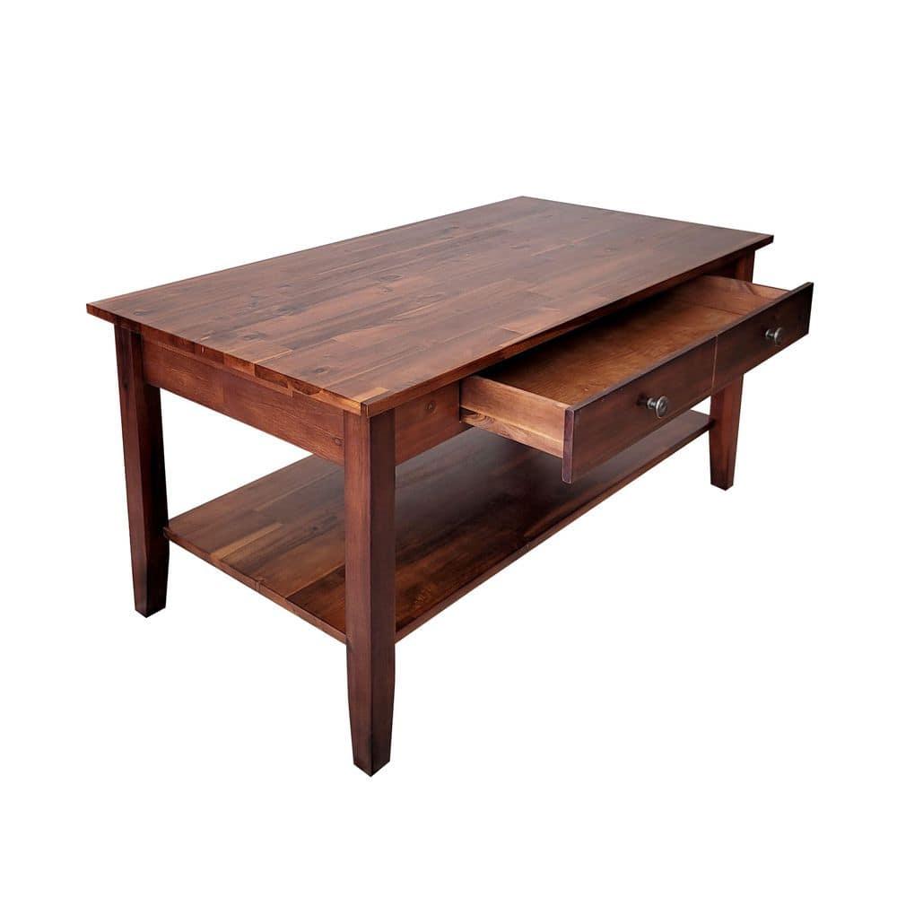 Casual Contemporary Living Solid Acacia Coffee Table - Mahogany