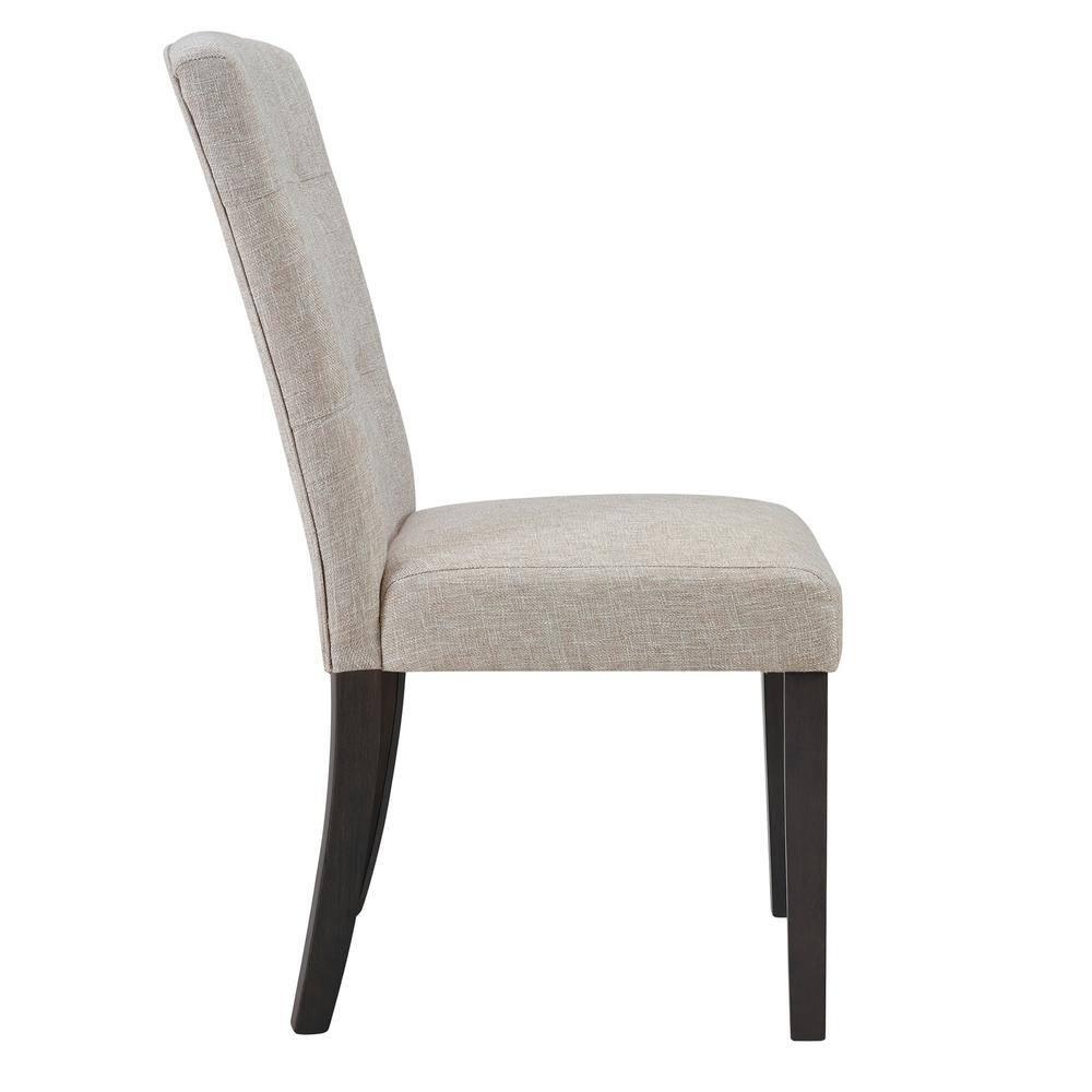 Set of 2 Landon Tufted Upholstered Chair Set Taupe - Picket House Furnishings: Contemporary Polyester, Foam-Filled