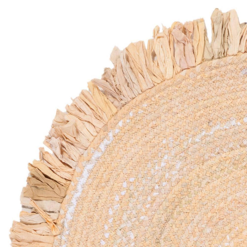 Braided BRD451 Hand Woven Area Rug - Beige - 4' round - Safavieh.