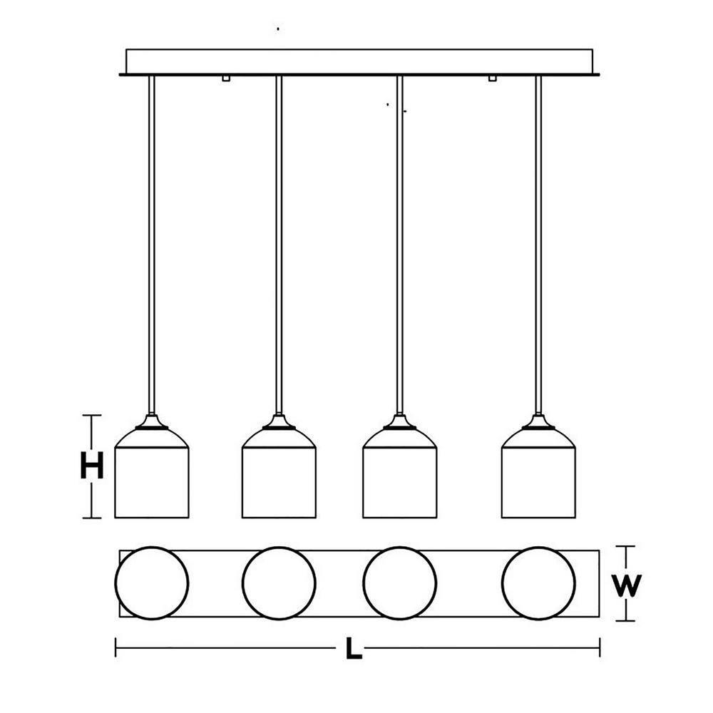 AFX  William 4 Light Linear Pendant - Medium Base 120V Satin Nickel