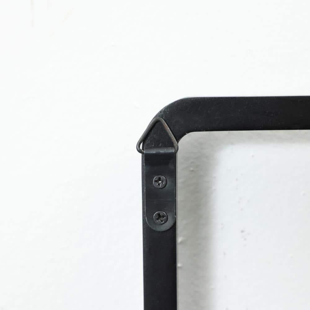 LuxenHome Black Wood 4-Hook Skyscraper Wall-Mounted Coat and Towel Rack