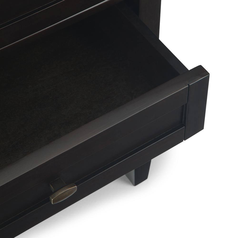 Simpli Home Warm Shaker 24"W Solid Wood Bedside Table with Two Drawers