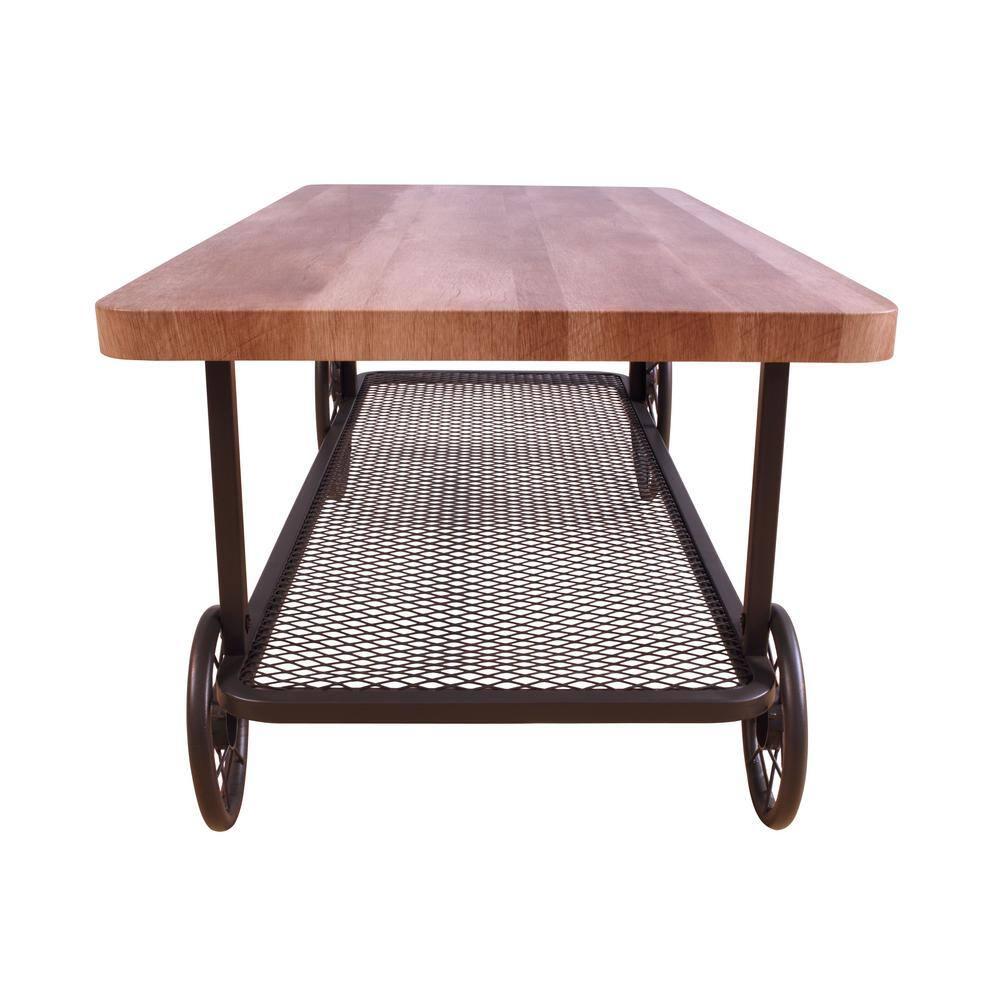 Modish Coffee Table Oak and Antique Gray - Saltoro Sherpi