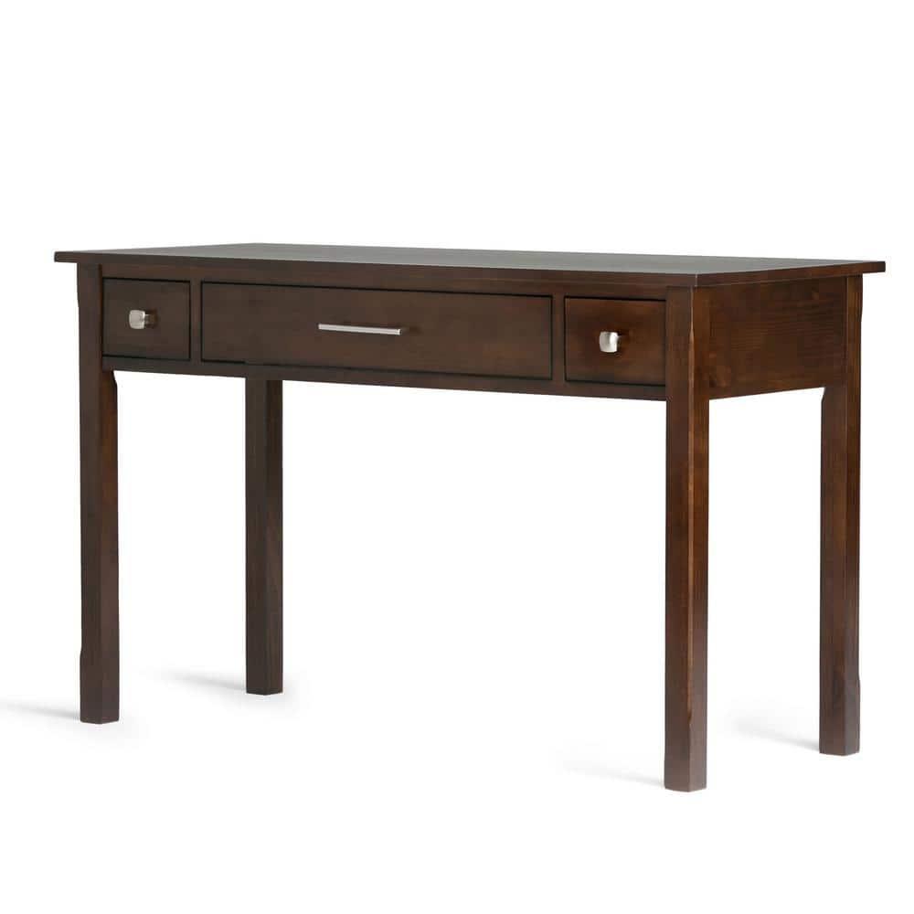 Simpli Home Avalon Solid Wood Desk with Keyboard Tray and Storage