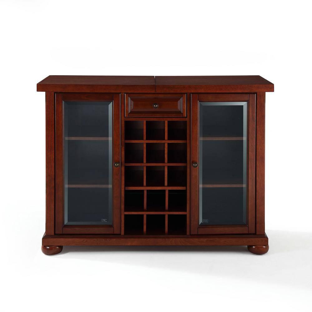 Crosley Alexandria Sliding Top Bar - Vintage Mahogany