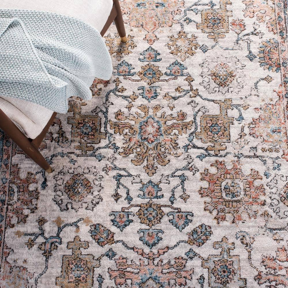 Shivan SHV797 Power Loomed Area Rug - Grey/Blue - 6'7" round - Safavieh.