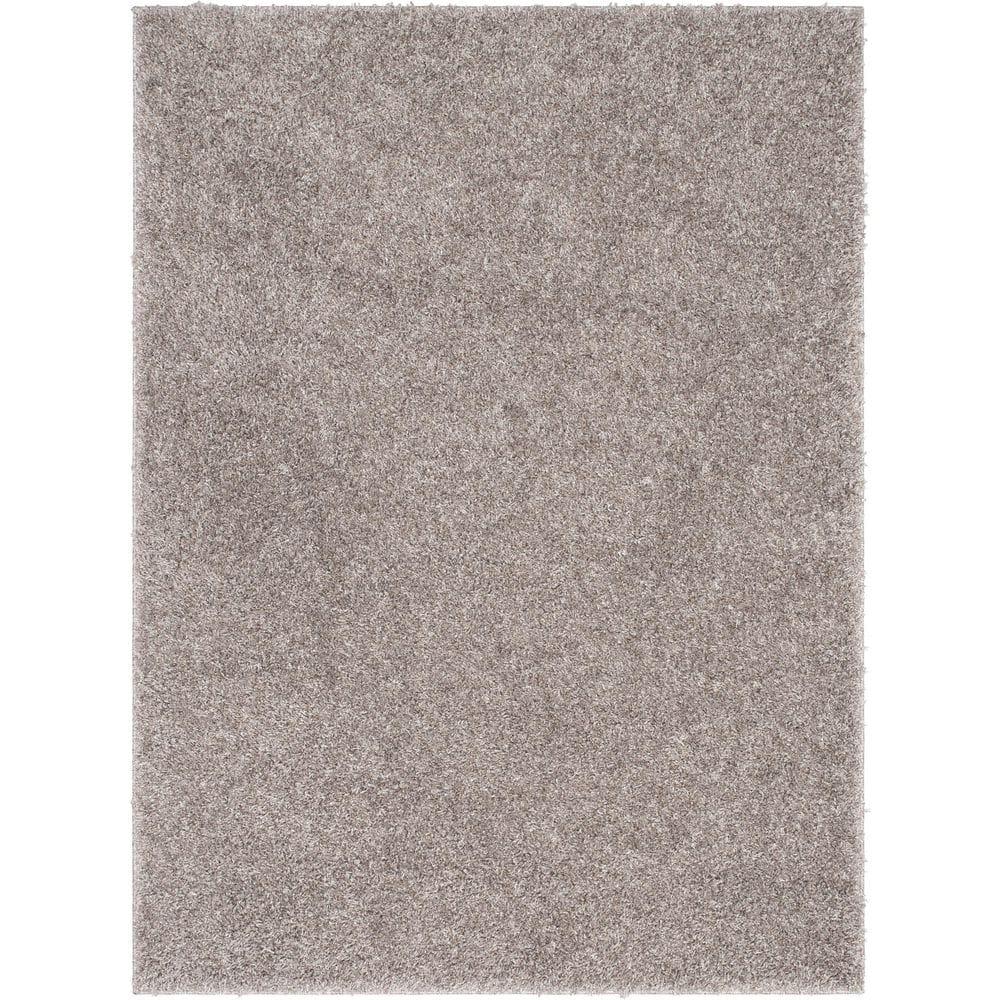 Well Woven Emerson Modern Solid Beige/Grey Textured Shag Rug