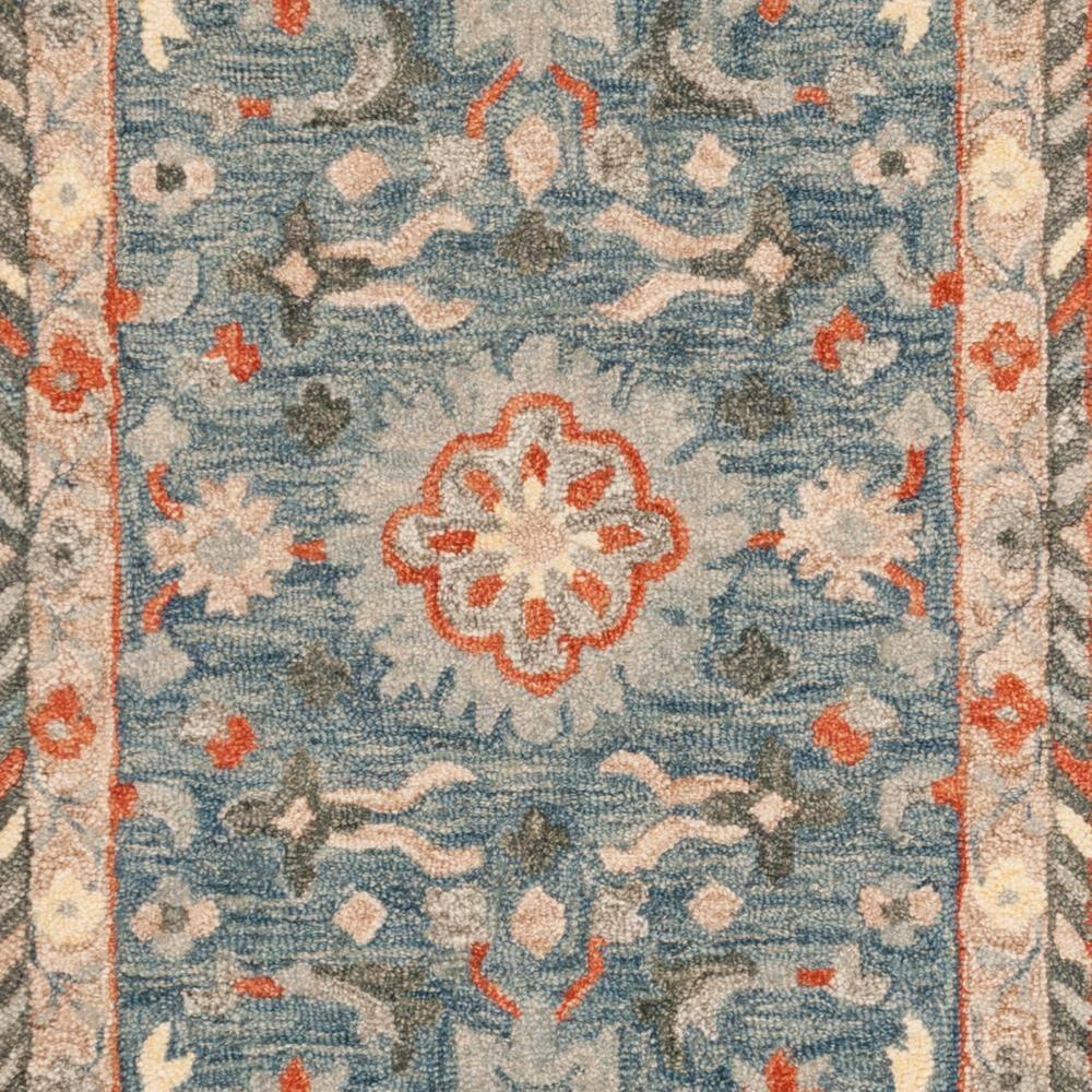 Aspen APN123 Hand Tufted Runner Rug - Blue/Rust - 2'3"x15' - Safavieh.