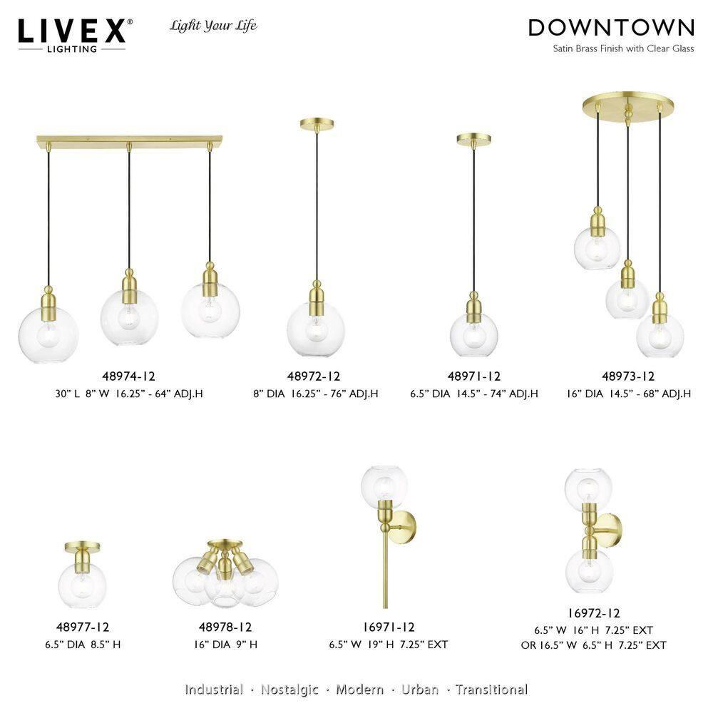 Livex Lighting Downtown 1 - Light Pendant in  Satin Brass