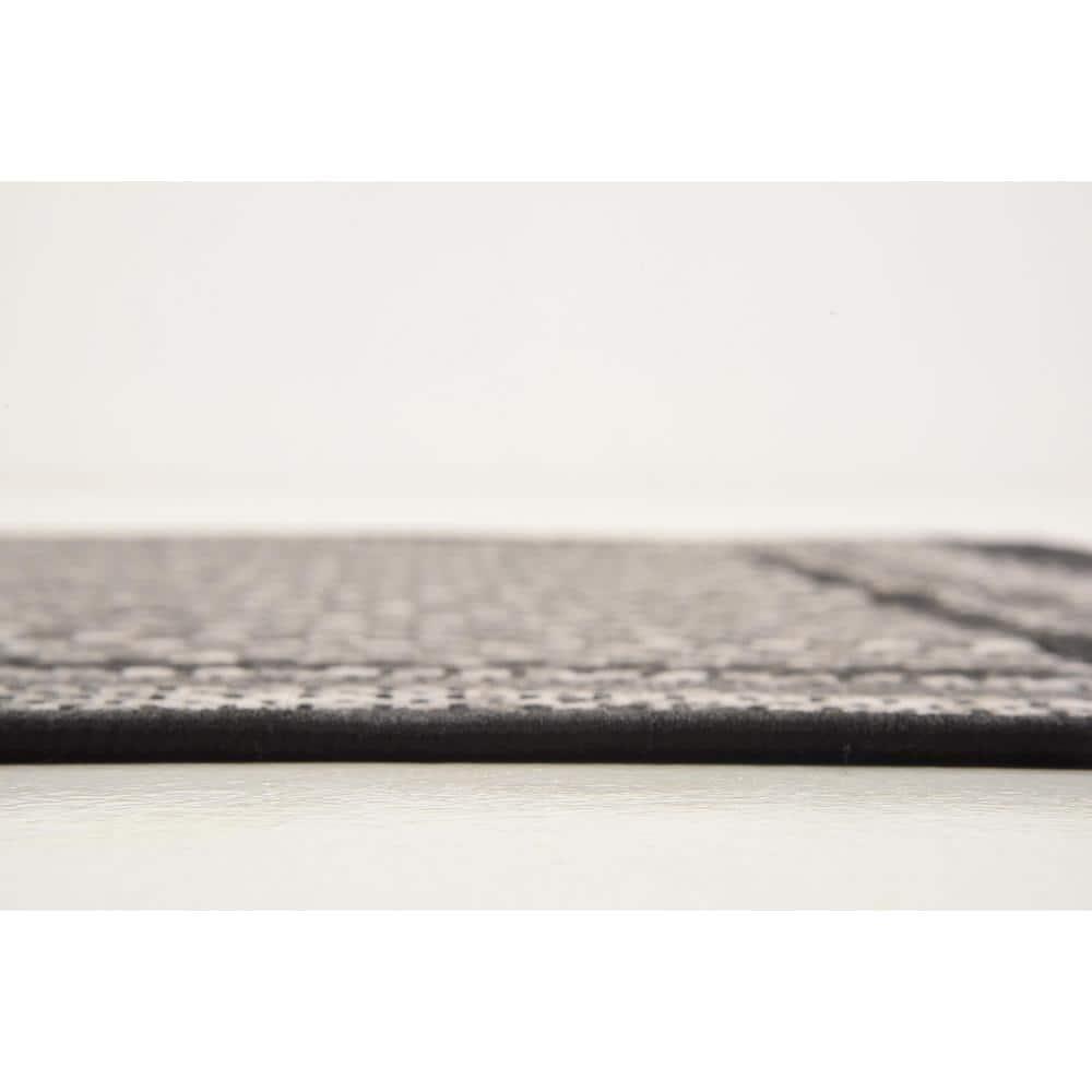 Unique Loom Outdoor Border Collection Area Rug - Multi Border (2' 2" x 3' Rectangle Gray/Black)