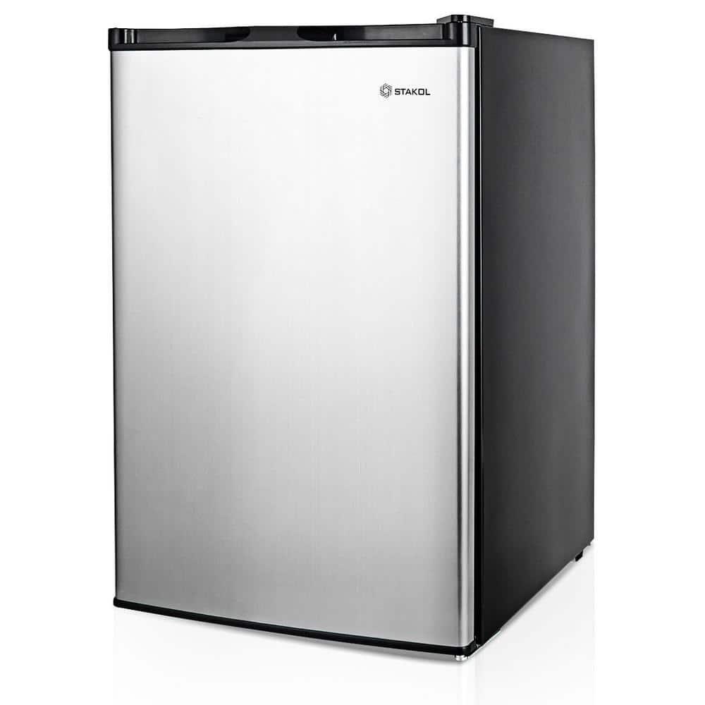 STAKOL 3 cu.ft. Compact Upright Freezer w/Single Stainless Steel Door Removable Shelves