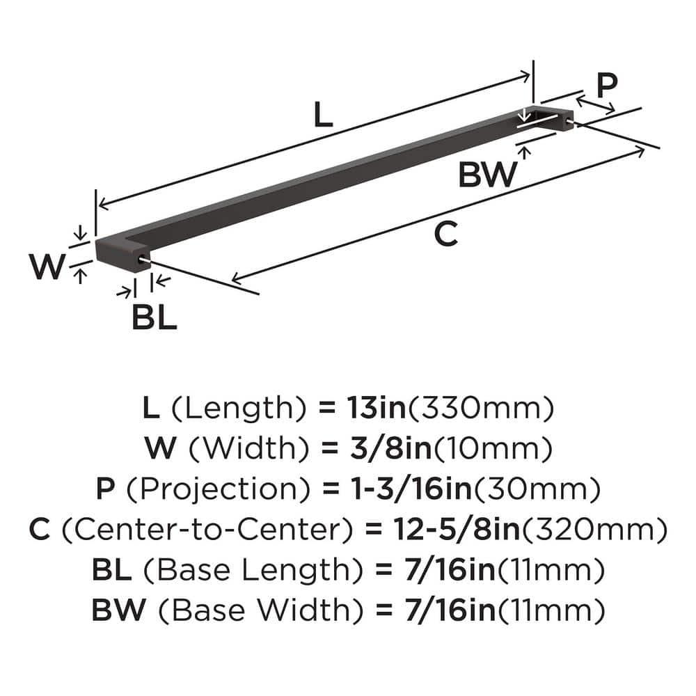 Monument 12-5/8 inch (320mm) Center-to-Center Cabinet Pull