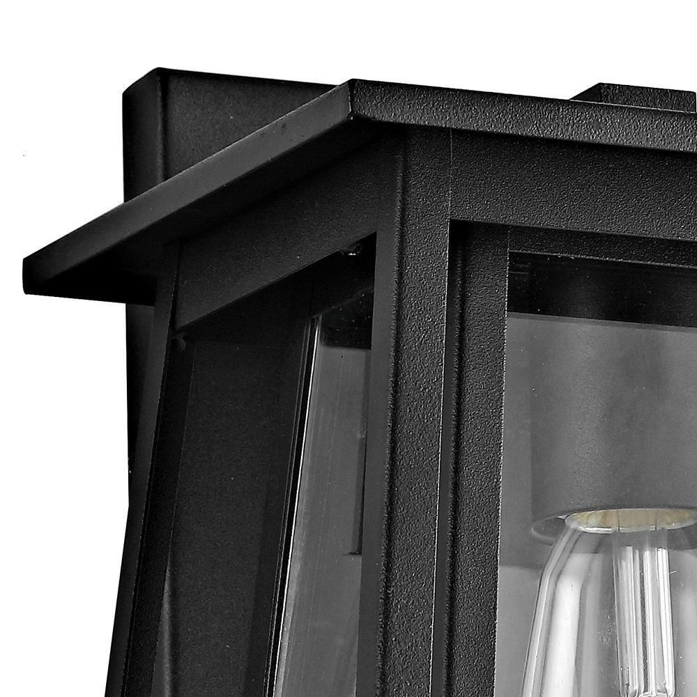 Stern Outdoor Wall Lantern - PLT4004 - Clear/Black - Safavieh