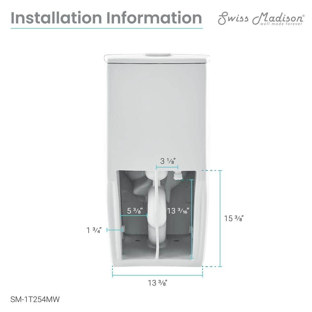 St. Tropez One Piece Elongated Toilet Dual Vortex Flush 1.6 GPF